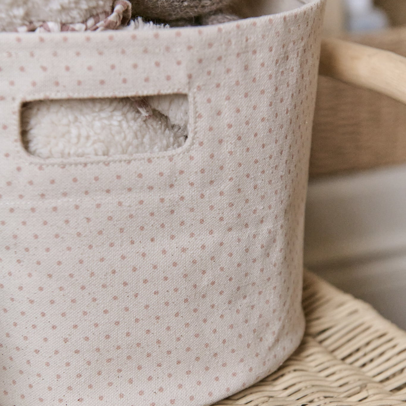 Printed Mini Storage Bin (Pin Dot Peony)