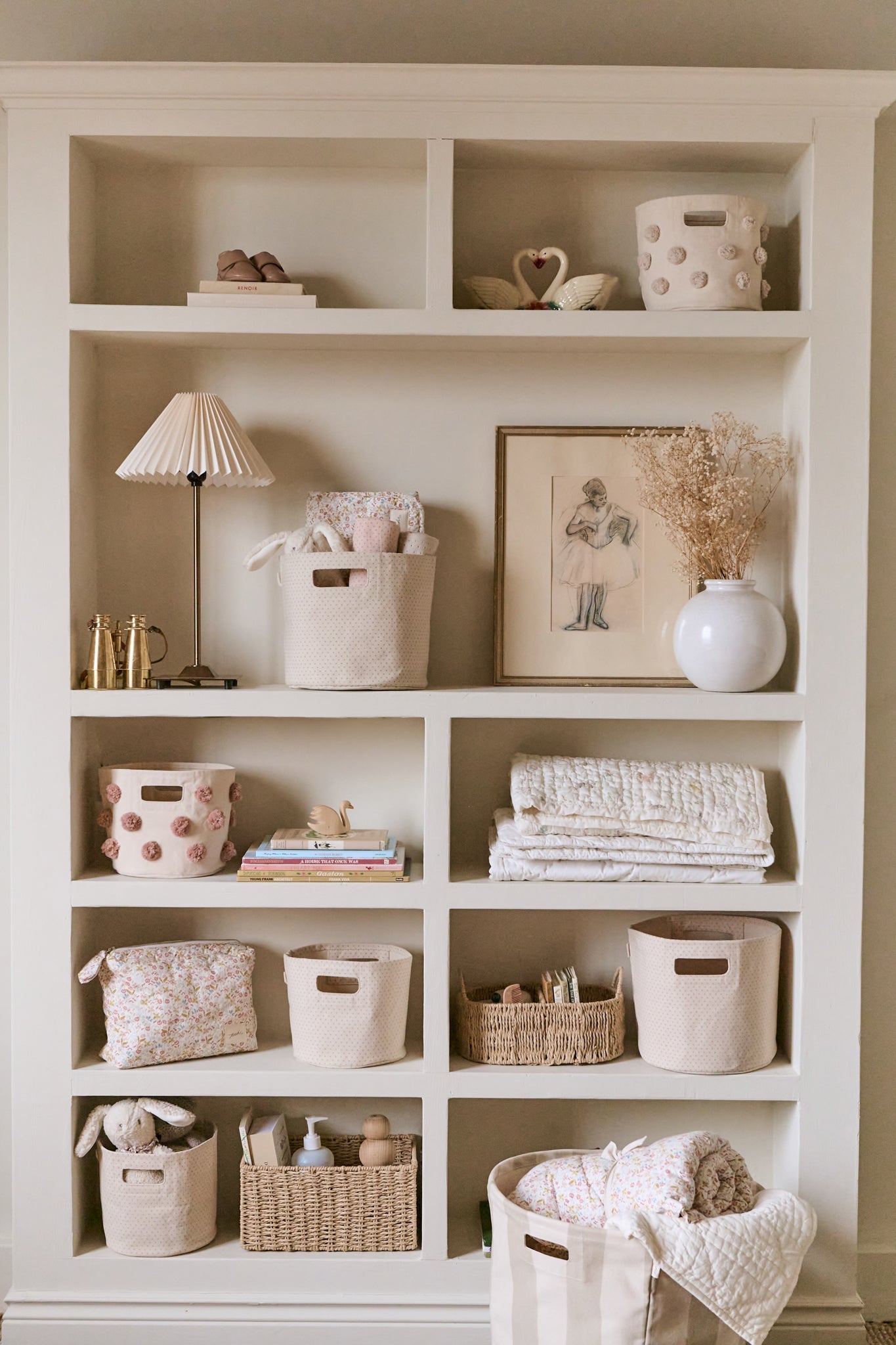 Printed Mini Storage Bin (Pin Dot Peony)