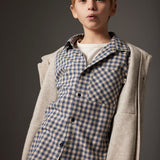 Gingham Flannel Shirt (Stone)