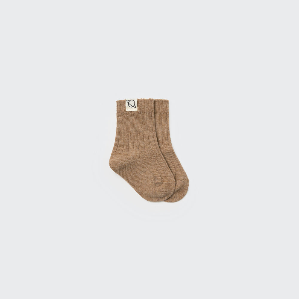 Warm Cotton Newborn Socks (Taupe)
