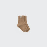 Warm Cotton Newborn Socks (Taupe)