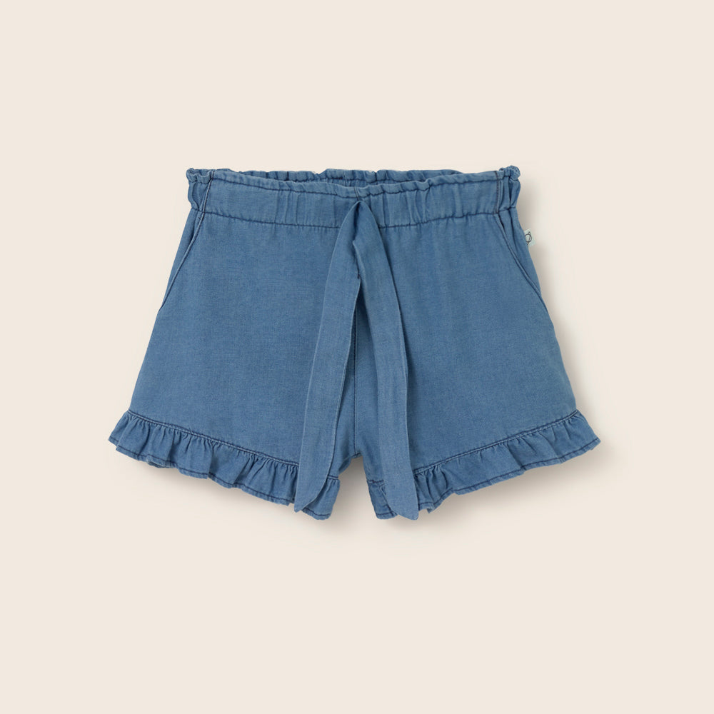 Chambray Denim Shorts (Blue)