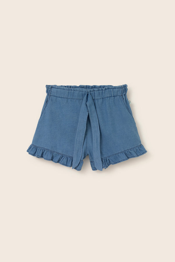 Chambray Denim Shorts (Blue)