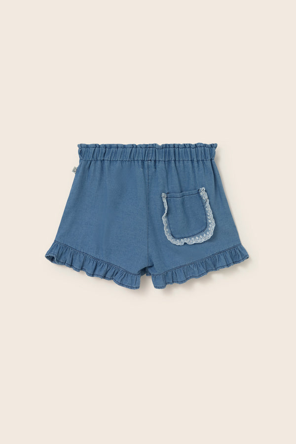 Chambray Denim Shorts (Blue)