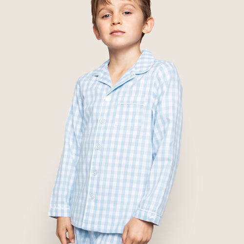 Pajama Set (Light Blue Gingham)