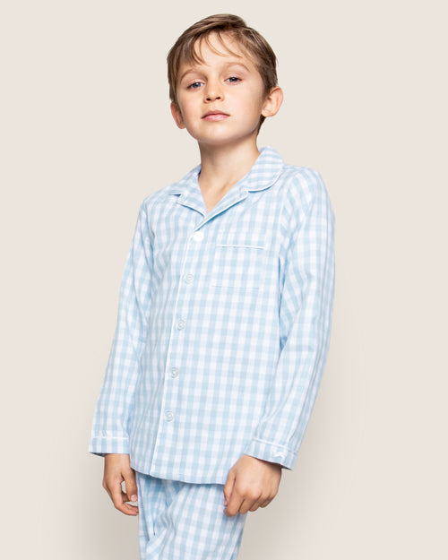 Pajama Set (Light Blue Gingham)