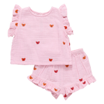Girls Roey 2-Pc Set (Butterfly Embroidery)