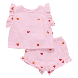 Girls Roey 2-Pc Set (Butterfly Embroidery)