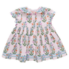 Girls Elowen Dress (Pink Dewdrop Block Print)