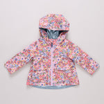 Girls Rafa Reversible Raincoat (Burgundy Sketched Floral)