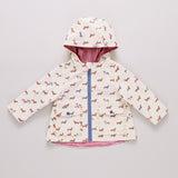 Girls Rafa Reversible Raincoat (Rainy Day Dachshunds)