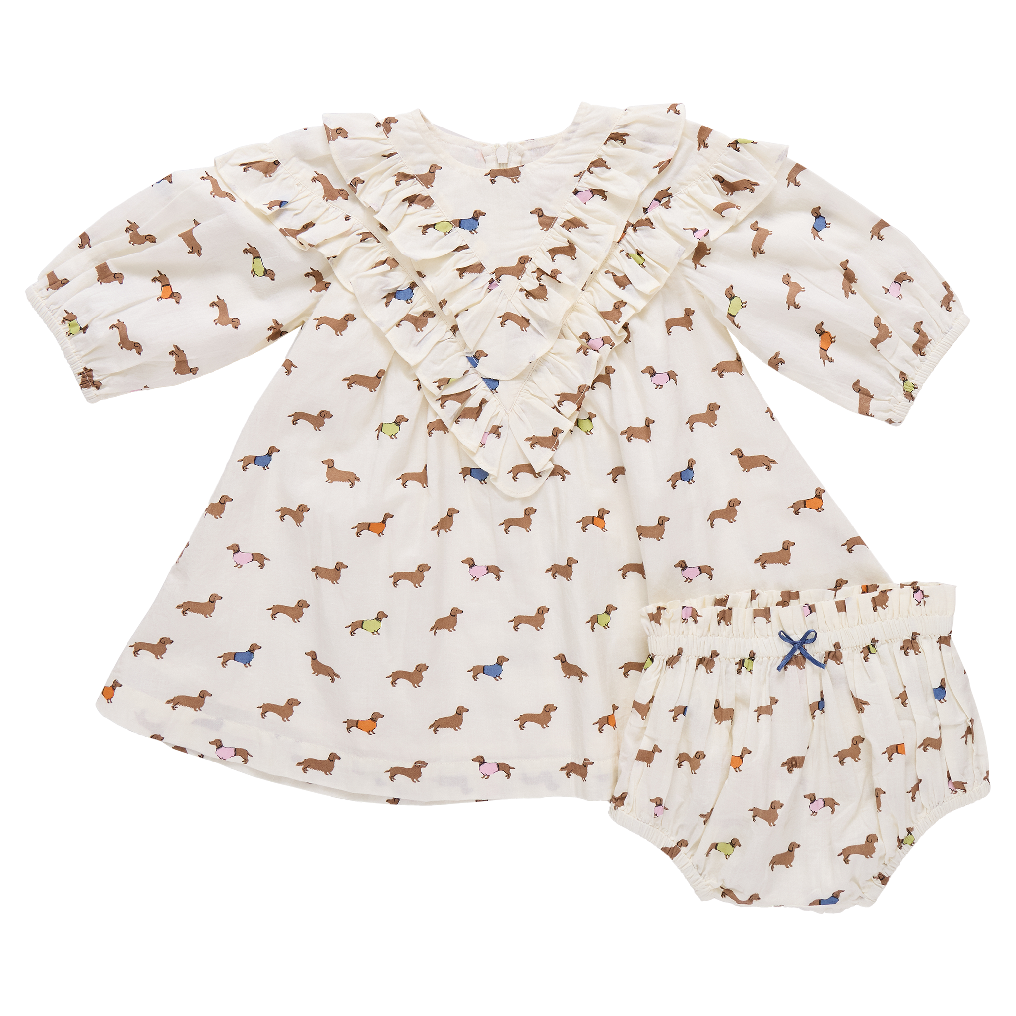 Baby Girls Everly Dress Set (Dachsunds In Sweaters)