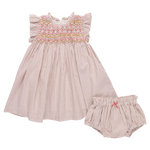 Baby Girls Stevie Dress (Tawny Brown Stripe)
