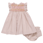 Baby Girls Stevie Dress (Tawny Brown Stripe)
