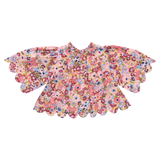 Girls Scallop Misha Top (Burgundy Sketched Floral)