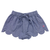 Girls Scallop Short (Chambray)