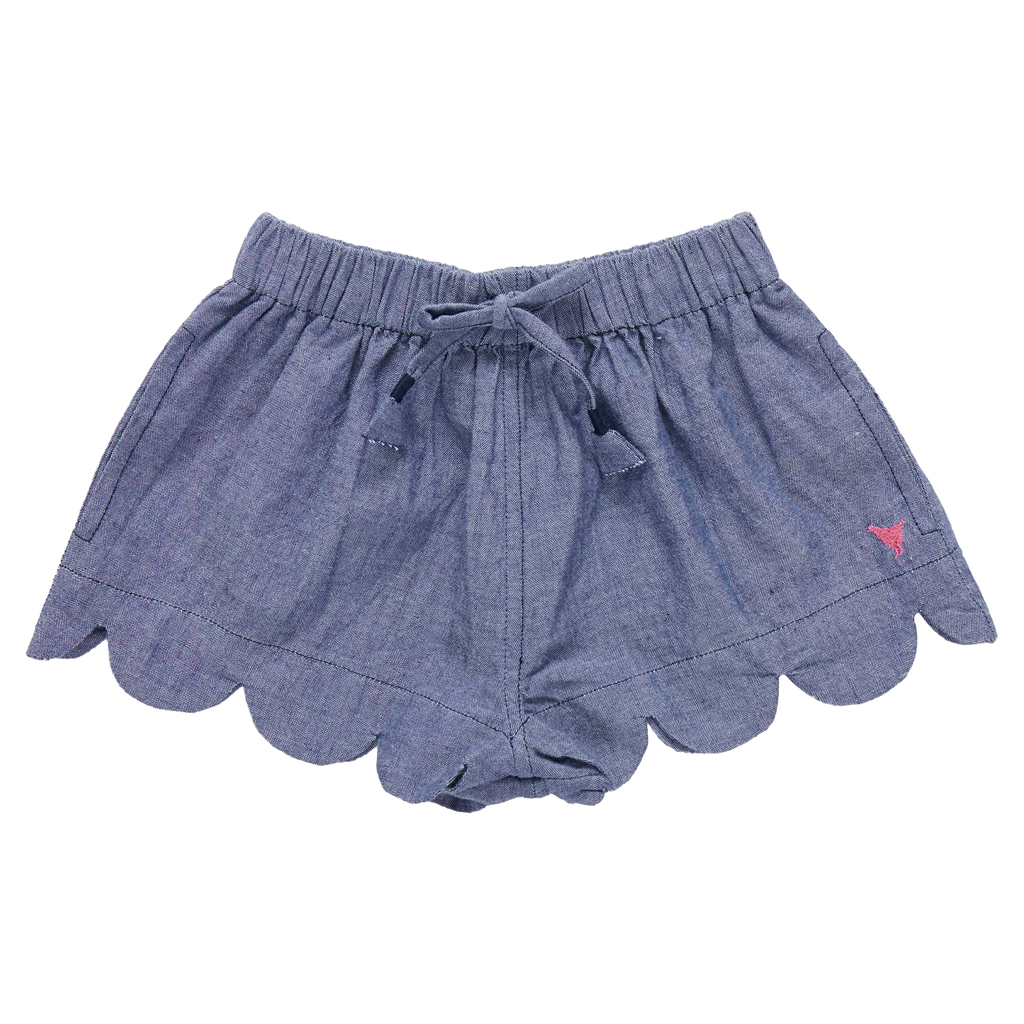Girls Scallop Short (Chambray)