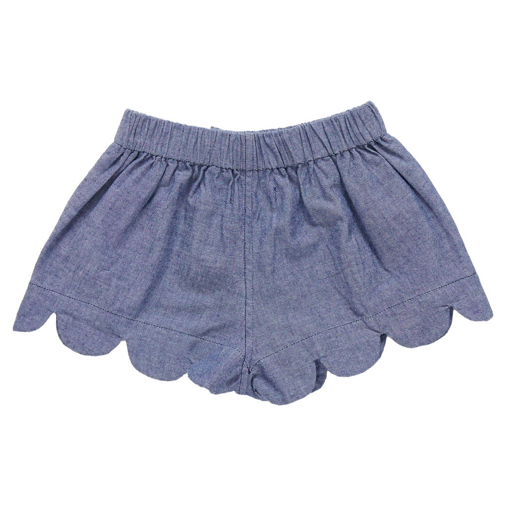 Girls Scallop Short (Chambray)