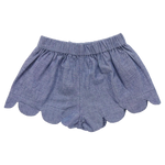 Girls Scallop Short (Chambray)