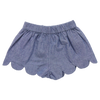 Girls Scallop Short (Chambray)