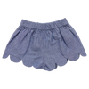 Girls Scallop Short (Chambray)