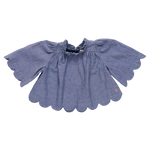 Girls Scallop Misha Top (Chambray)