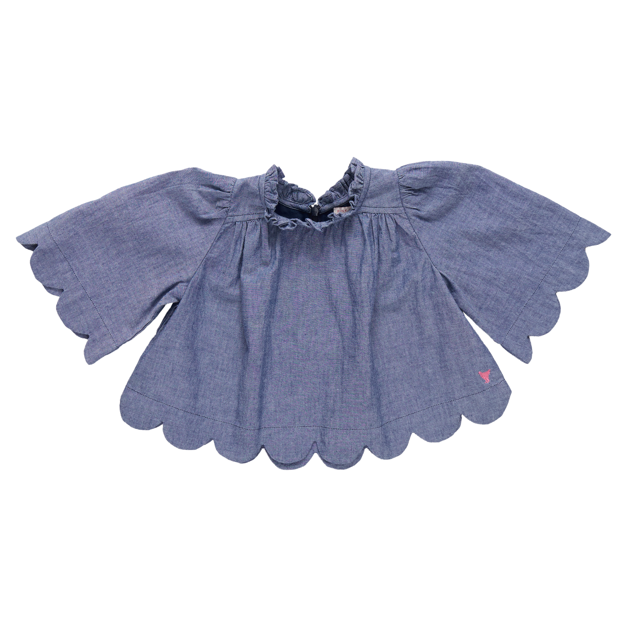 Girls Scallop Misha Top (Chambray)