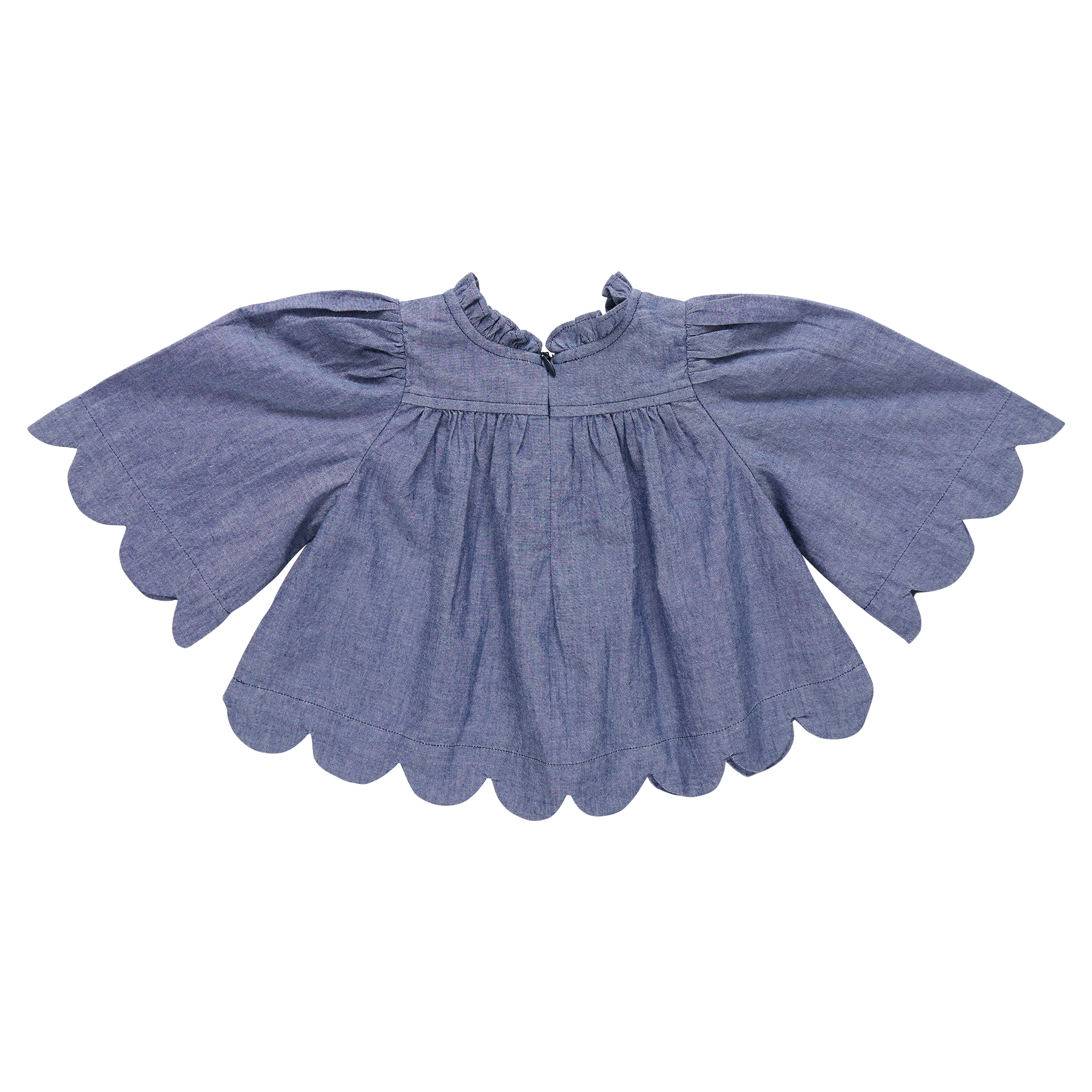 Girls Scallop Misha Top (Chambray)