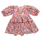 Girls Maribelle Dress (Burgundy Sketched Floral)