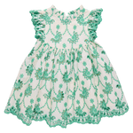 Girls Cynthia Dress (Kelly Green Eyelet)