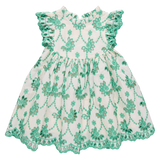 Girls Cynthia Dress (Kelly Green Eyelet)