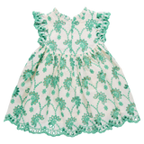 Girls Cynthia Dress (Kelly Green Eyelet)