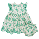 Baby Girls Cynthia Dress Set (Kelly Green Eyelet)