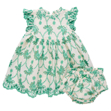 Baby Girls Cynthia Dress Set (Kelly Green Eyelet)