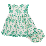 Baby Girls Cynthia Dress Set (Kelly Green Eyelet)