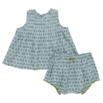 Baby Girls Jaipur 2-Pc Set (Blue Prairie Block Print)
