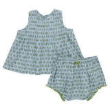 Baby Girls Jaipur 2-Pc Set (Blue Prairie Block Print)
