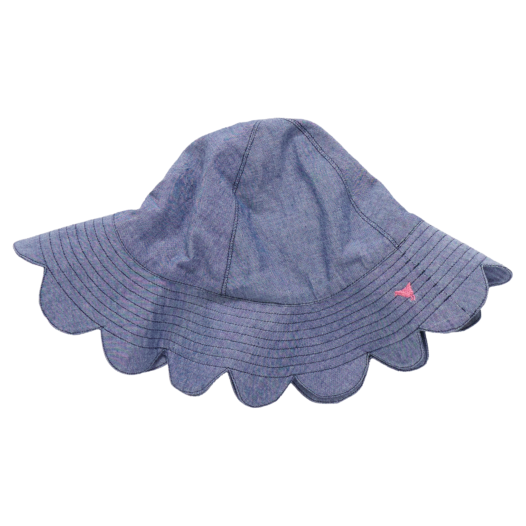 Baby Girls Scallop Sun Hat (Chambray)