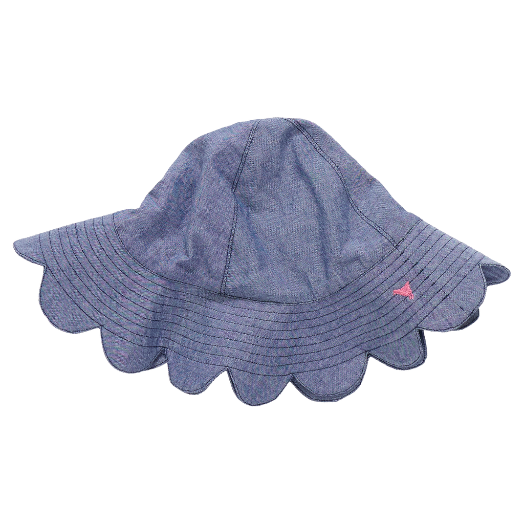 Baby Girls Scallop Sun Hat (Chambray)