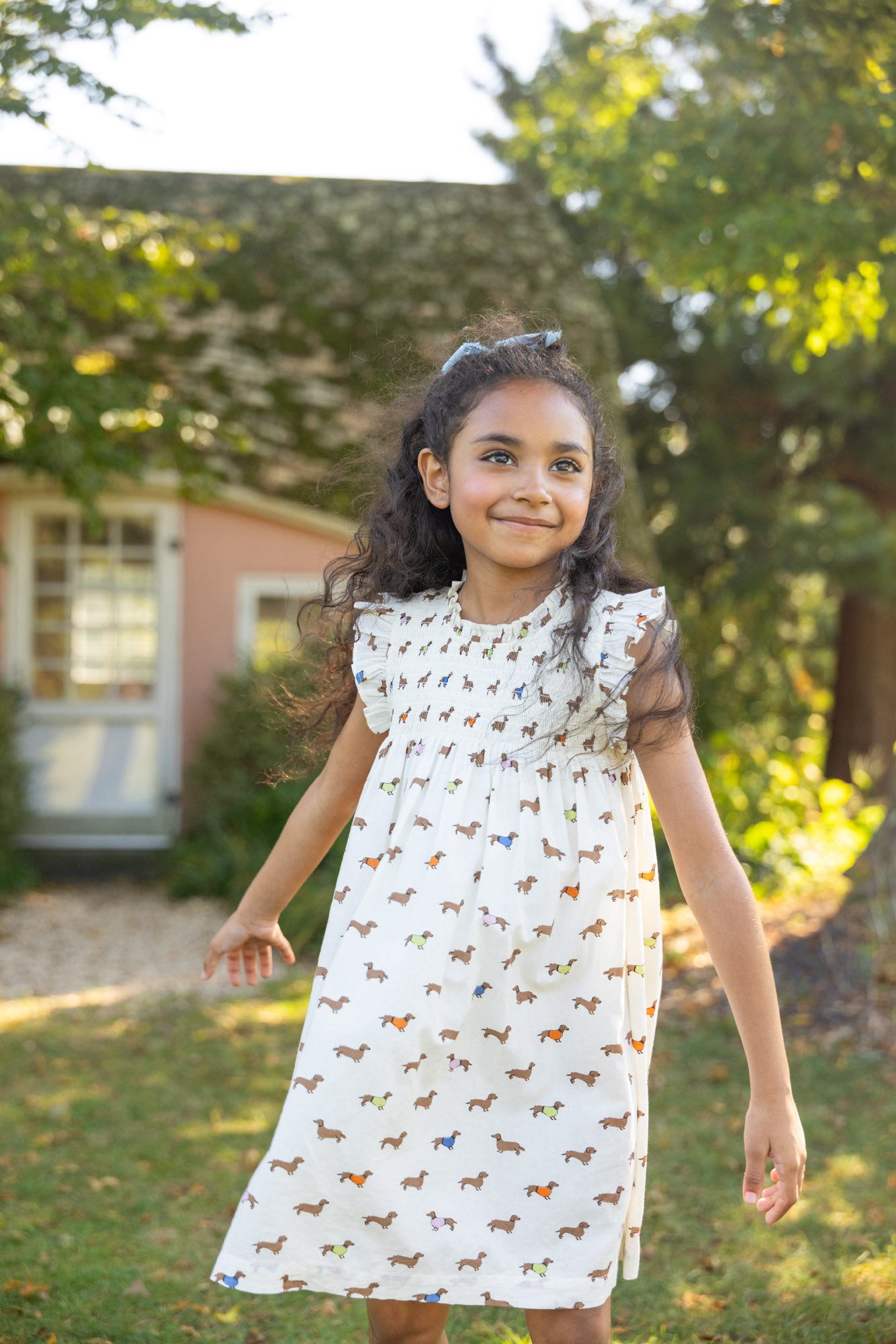 Girls Everly Dress (Dachshunds In Sweaters)