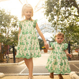 Girls Cynthia Dress (Kelly Green Eyelet)