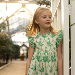 Girls Cynthia Dress (Kelly Green Eyelet)