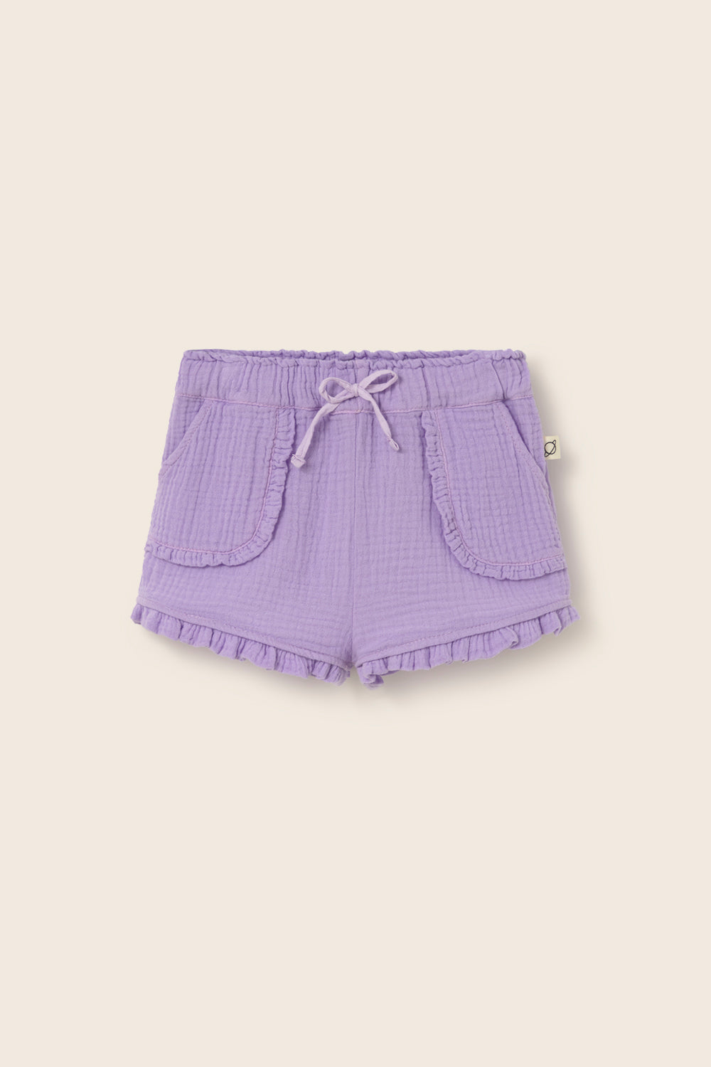 Soft Gauze Cotton Ruffle Shorts (Lavender)