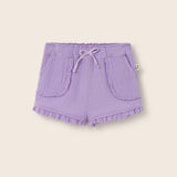 Soft Gauze Cotton Ruffle Shorts (Lavender)