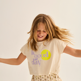 Soft Slub Cotton Print T-Shirt Le Good Day (Ivory)
