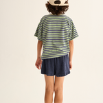 Striped Terry Cloth T-Shirt (Blue Green)