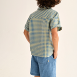 Gingham Cotton Shirt (Blue)