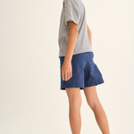 Striped Slub Cotton T-Shirt (Navy)