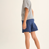 Striped Slub Cotton T-Shirt (Navy)