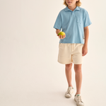 Soft Slub Cotton Polo T-Shirt (Blue)